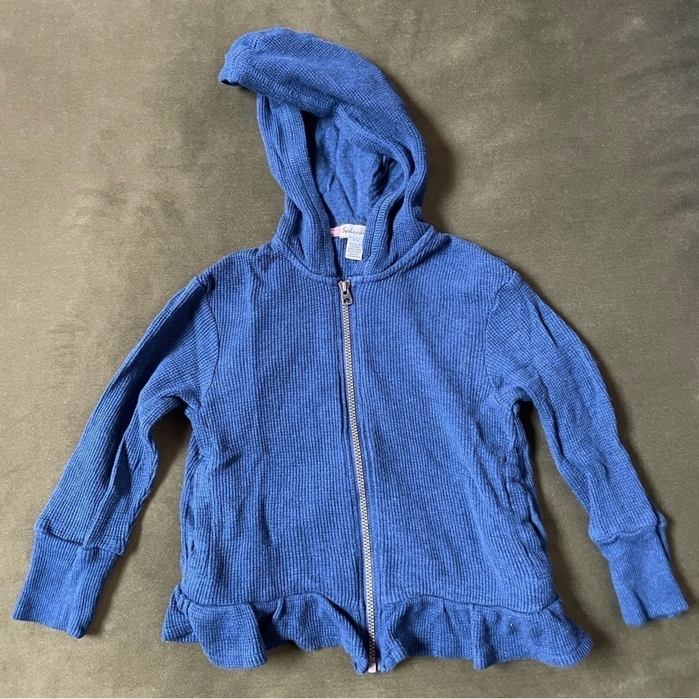 Splendid Navy Thermal Full Zip Hoodie Kid Size 5-6